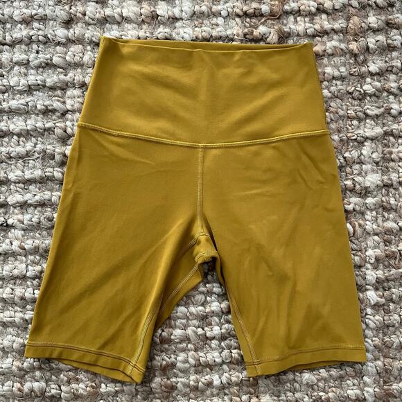 Lululemon Align Short 8" Gold Spice Size 4 Nulu Yoga Biker Shorts EUC - Picture 3 of 7